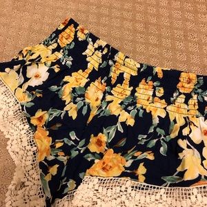 Floral Crochet Shorts